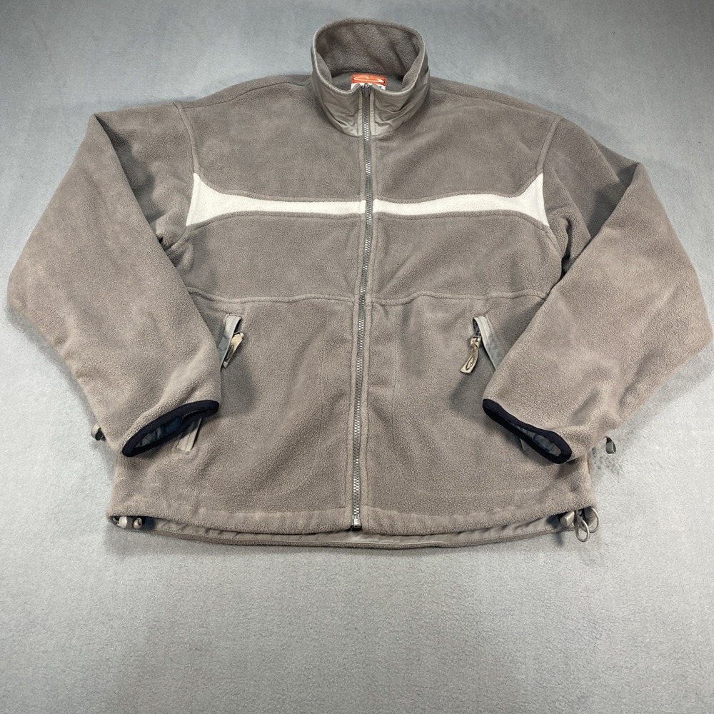 Mobius All Weather Gear Men's Medium Fleece Jacket Full Zip Gray Nylon Sleeves